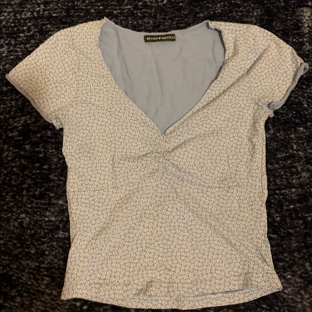 Brandy Melville Blue & White Gina Top